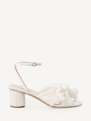 Loeffler Randall White Dahlia Pleated Knot Sandals Wth Ankle Strap - Image 1 of 5