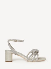 Loeffler Randall Silver Mikel Mid Heel Bow Sandals - Image 1 of 5