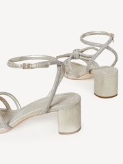 Loeffler Randall Silver Mikel Mid Heel Bow Sandals - Image 4 of 5