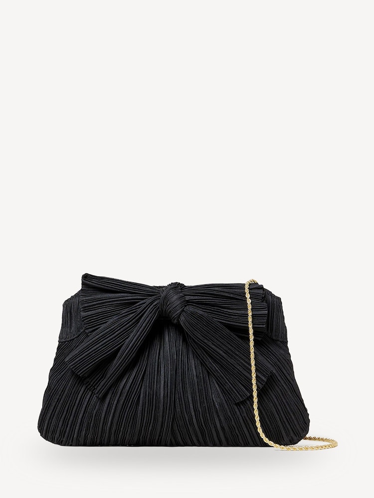 Loeffler Randall Black Rayne Frame Clutch With Bow - Image 1 of 5