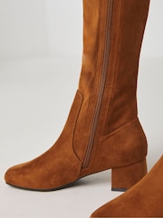JD Williams Natural Low Block Heel Knee High Boots in Extra Wide Fit - Image 4 of 4