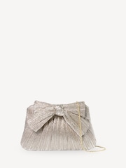 Loeffler Randall Silver Plated Rayne Frame Clutch With Bow - Image 1 of 4