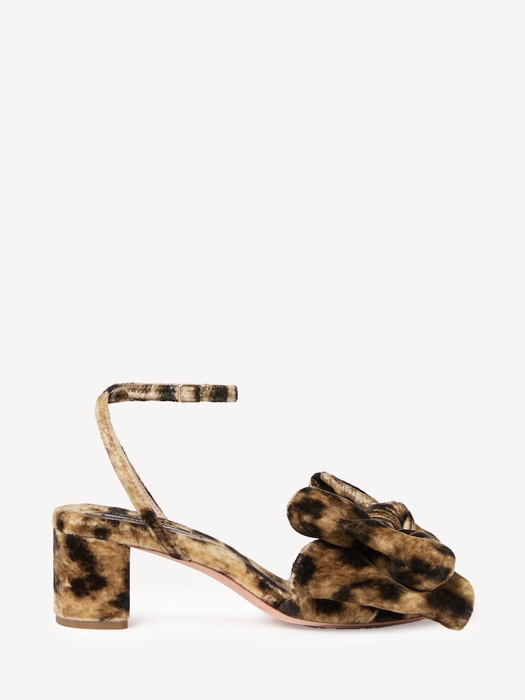 Loeffler Randall Brown Carmen Mid Heel Bow Sandals - Image 1 of 6