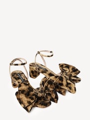 Loeffler Randall Brown Carmen Mid Heel Bow Sandals - Image 3 of 6