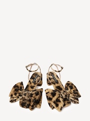 Loeffler Randall Brown Carmen Mid Heel Bow Sandals - Image 4 of 6