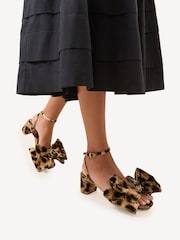 Loeffler Randall Brown Carmen Mid Heel Bow Sandals - Image 6 of 6