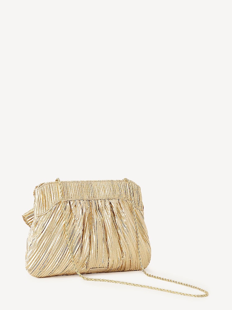 Loeffler Randall Gold Rayne Frame Clutch With Bow - Image 2 of 5