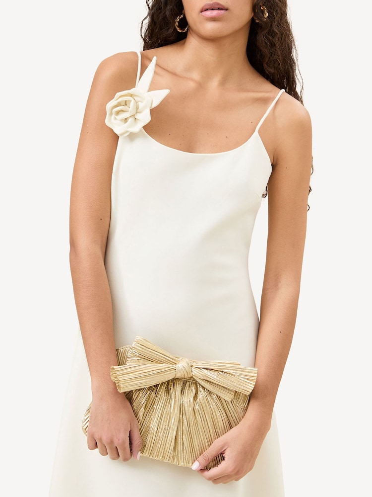 Loeffler Randall Gold Rayne Frame Clutch With Bow - Image 5 of 5