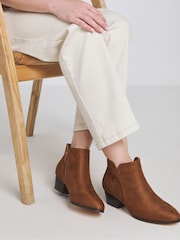 JD Williams Natural Wide Fit Classic Synthetic Western Ankle Boots in Wide Fit - Image 1 of 3