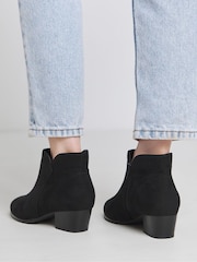 JD Williams Black Wide Fit Classic Synthetic Western Ankle Boots in Wide Fit - Image 2 of 4