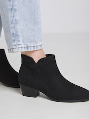 JD Williams Black Wide Fit Classic Synthetic Western Ankle Boots in Wide Fit - Image 4 of 4