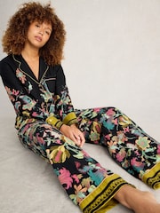 White Stuff Black Print Nina Organic Pyjamas Bottoms - Image 4 of 6