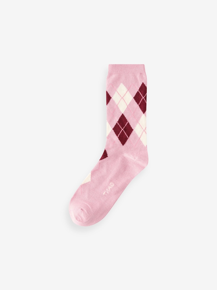 GANT Pink Argyle Socks - Image 1 of 1