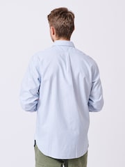 Aubin Blue Stripe Chase Poplin 100% Cotton Shirt - Image 2 of 7