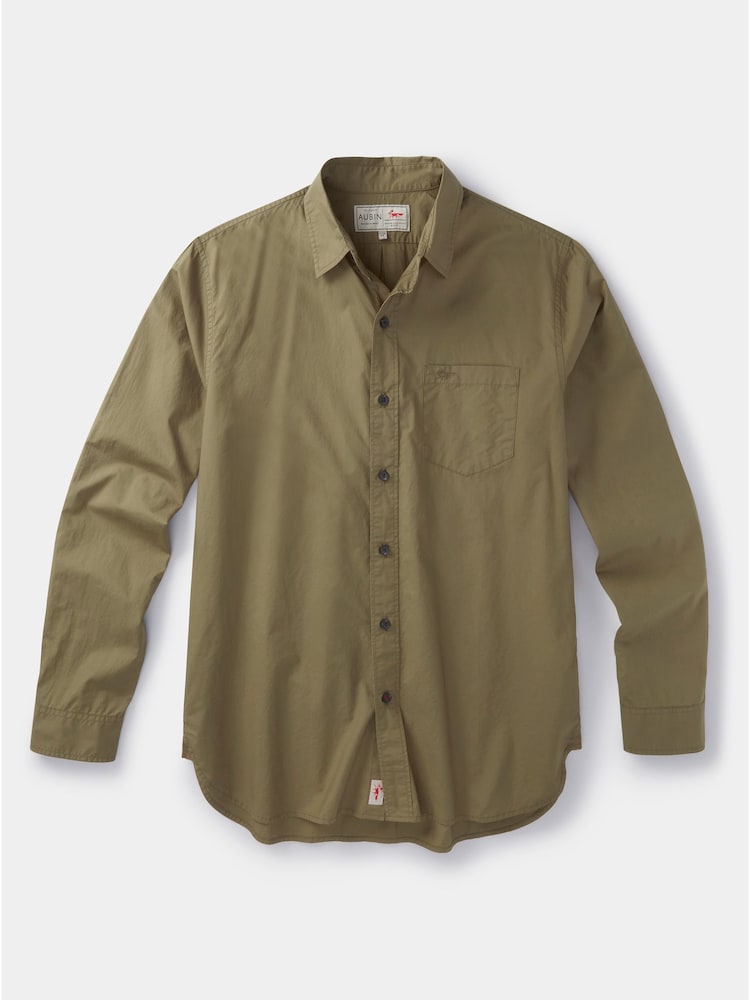 Aubin Blue Gladstone Poplin 100% Cotton Shirt - Image 7 of 7