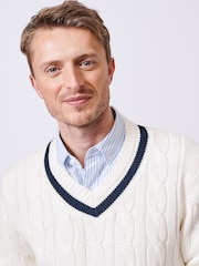 Aubin Denton Cotton Cricket Jumper - Image 3 of 7