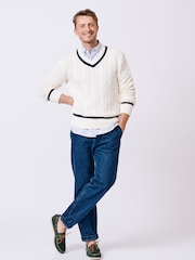 Aubin Denton Cotton Cricket Jumper - Image 4 of 7