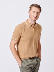Aubin Beelsby Cable 100% Cotton Polo Shirt - Image 1 of 6
