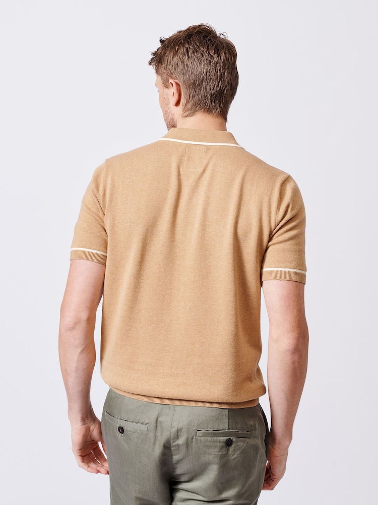 Aubin Beelsby Cable 100% Cotton Polo Shirt - Image 2 of 6