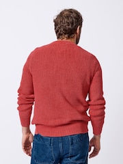 Aubin Blue Martin Ribbed Crew 100% Cotton Jumper - Image 2 of 6