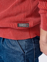 Aubin Blue Martin Ribbed Crew 100% Cotton Jumper - Image 5 of 6
