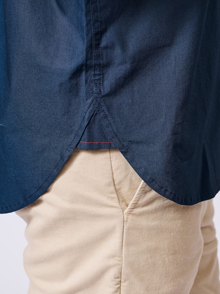 Aubin Blue Navy Chase Poplin 100% Cotton Shirt - Image 2 of 7