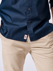 Aubin Blue Navy Chase Poplin 100% Cotton Shirt - Image 3 of 7