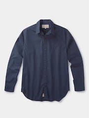 Aubin Blue Navy Chase Poplin 100% Cotton Shirt - Image 6 of 7