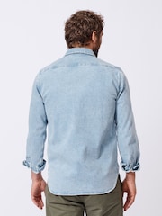 Aubin Blue Detuyll Selvedge 100% Cotton Denim Shirt - Image 2 of 7