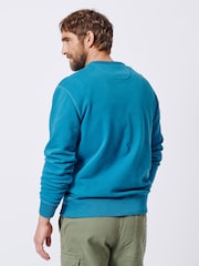 Aubin Blue Vestry Crew 100% Cotton Sweatshirt - Image 2 of 5