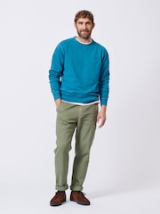 Aubin Blue Vestry Crew 100% Cotton Sweatshirt - Image 3 of 5