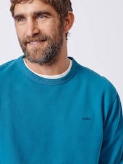 Aubin Blue Vestry Crew 100% Cotton Sweatshirt - Image 4 of 5