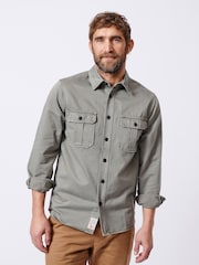 Aubin Green Buckingham 100% Cotton Overshirt - Image 1 of 7