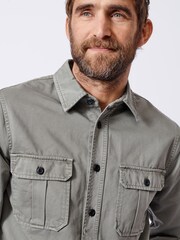 Aubin Green Buckingham 100% Cotton Overshirt - Image 4 of 7