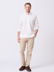 Aubin White Chase Poplin 100% Cotton Shirt - Image 5 of 7