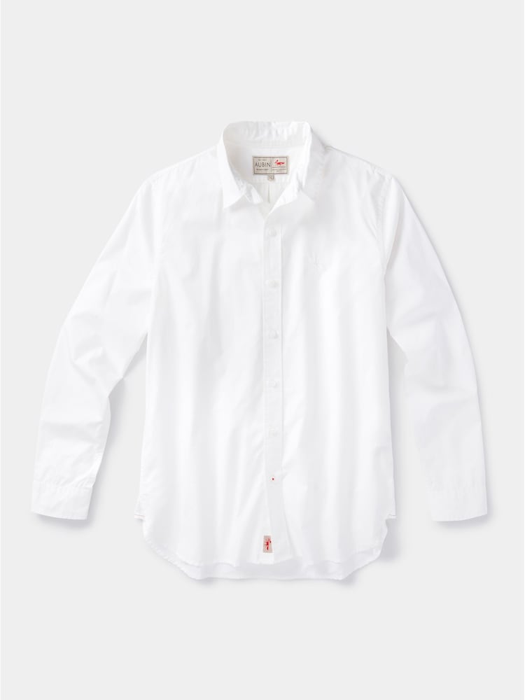 Aubin White Chase Poplin 100% Cotton Shirt - Image 7 of 7