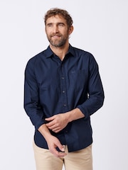 Aubin Blue Gladstone Poplin 100% Cotton Shirt - Image 1 of 5