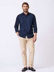 Aubin Blue Gladstone Poplin 100% Cotton Shirt - Image 3 of 5
