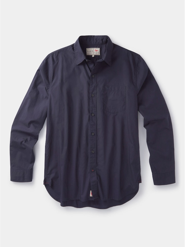 Aubin Blue Gladstone Poplin 100% Cotton Shirt - Image 5 of 5