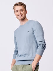 Aubin Blue Raven Cotton Crew Neck 100% Cotton Jumper - Image 1 of 6