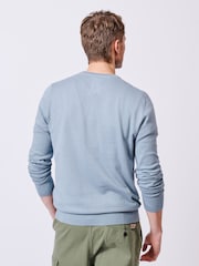 Aubin Blue Raven Cotton Crew Neck 100% Cotton Jumper - Image 2 of 6