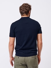 Aubin Blue Keal Button Through Polo Shirt - Image 2 of 5