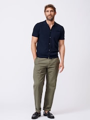 Aubin Blue Keal Button Through Polo Shirt - Image 3 of 5