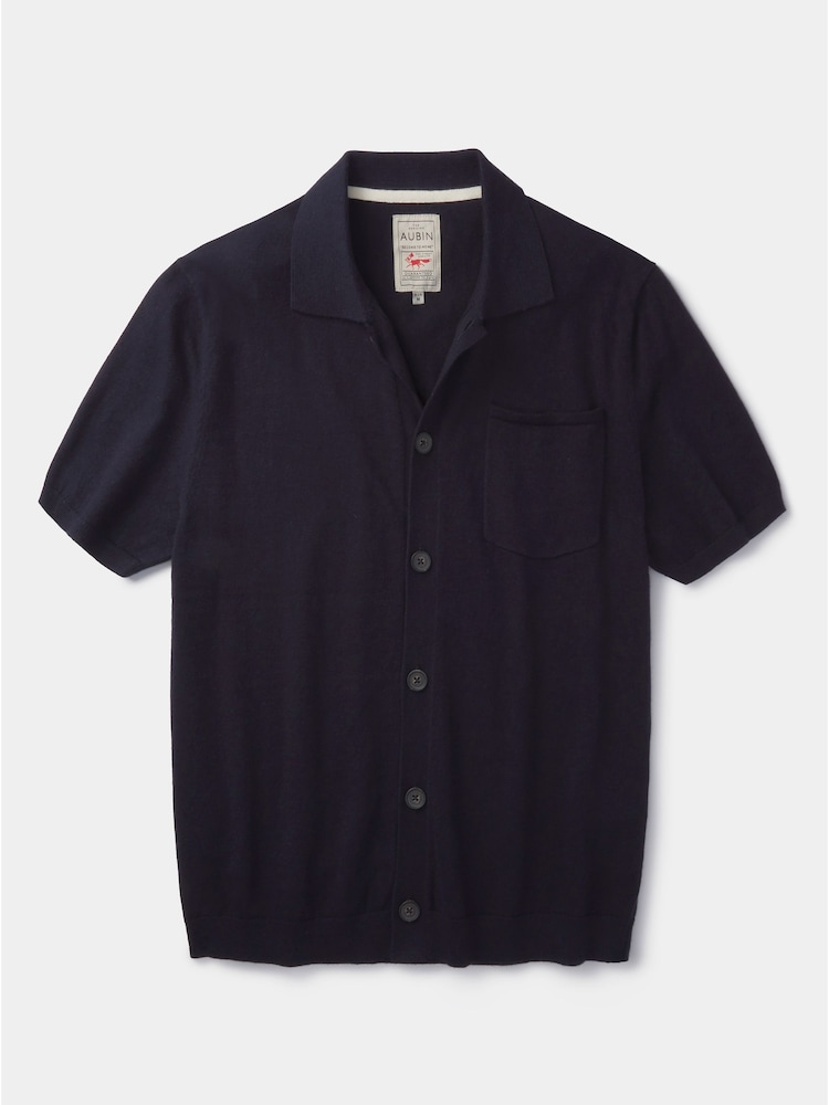 Aubin Blue Keal Button Through Polo Shirt - Image 5 of 5
