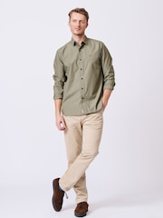 Aubin Green Chase Poplin 100% Cotton Shirt - Image 3 of 7