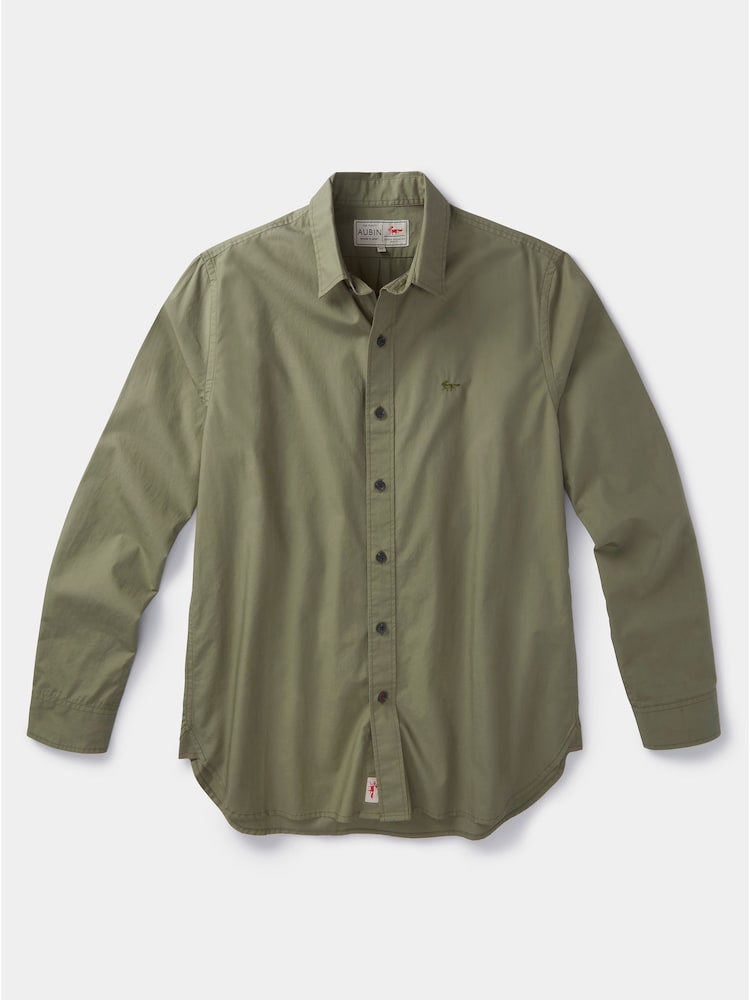 Aubin Green Chase Poplin 100% Cotton Shirt - Image 7 of 7