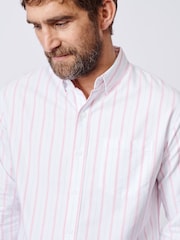 Aubin Pink Aldridge Oxford Button Down 100% Cotton Shirt - Image 4 of 6