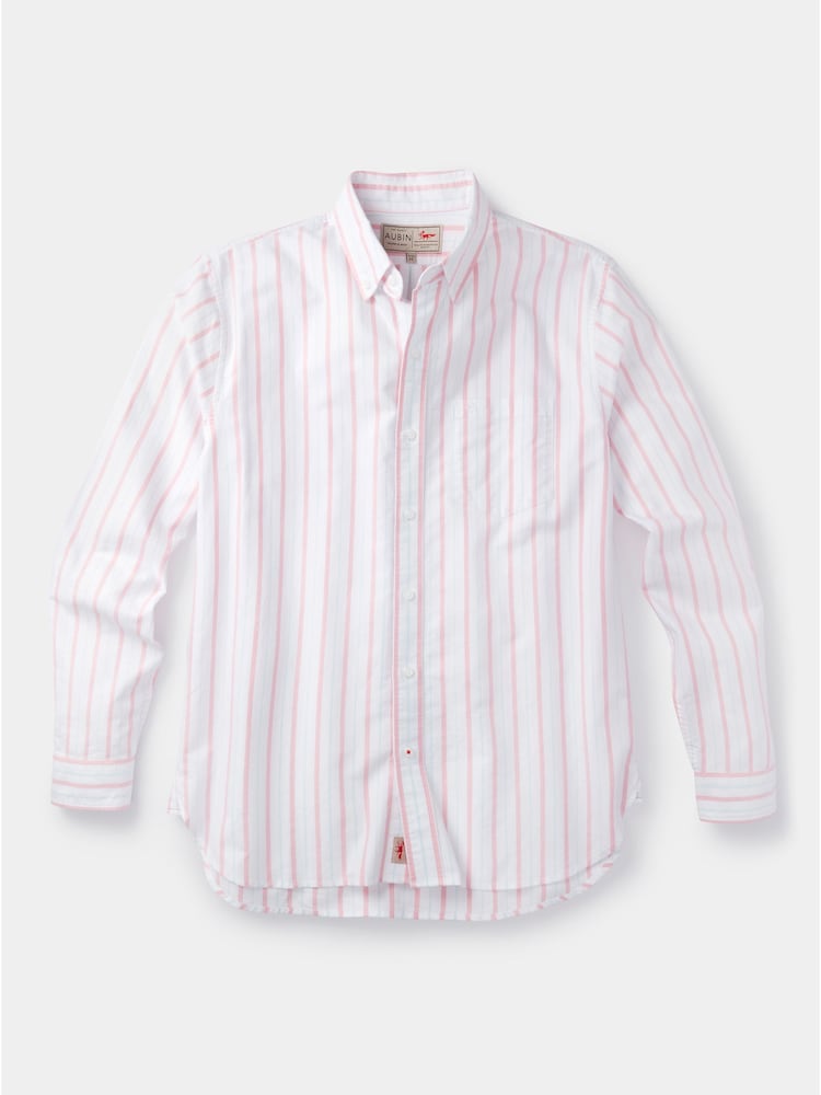 Aubin Pink Aldridge Oxford Button Down 100% Cotton Shirt - Image 6 of 6