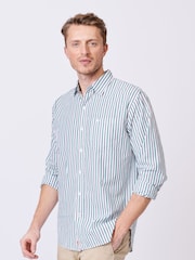 Aubin Blue Gladstone Poplin 100% Cotton Shirt - Image 1 of 7