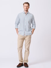 Aubin Blue Gladstone Poplin 100% Cotton Shirt - Image 3 of 7